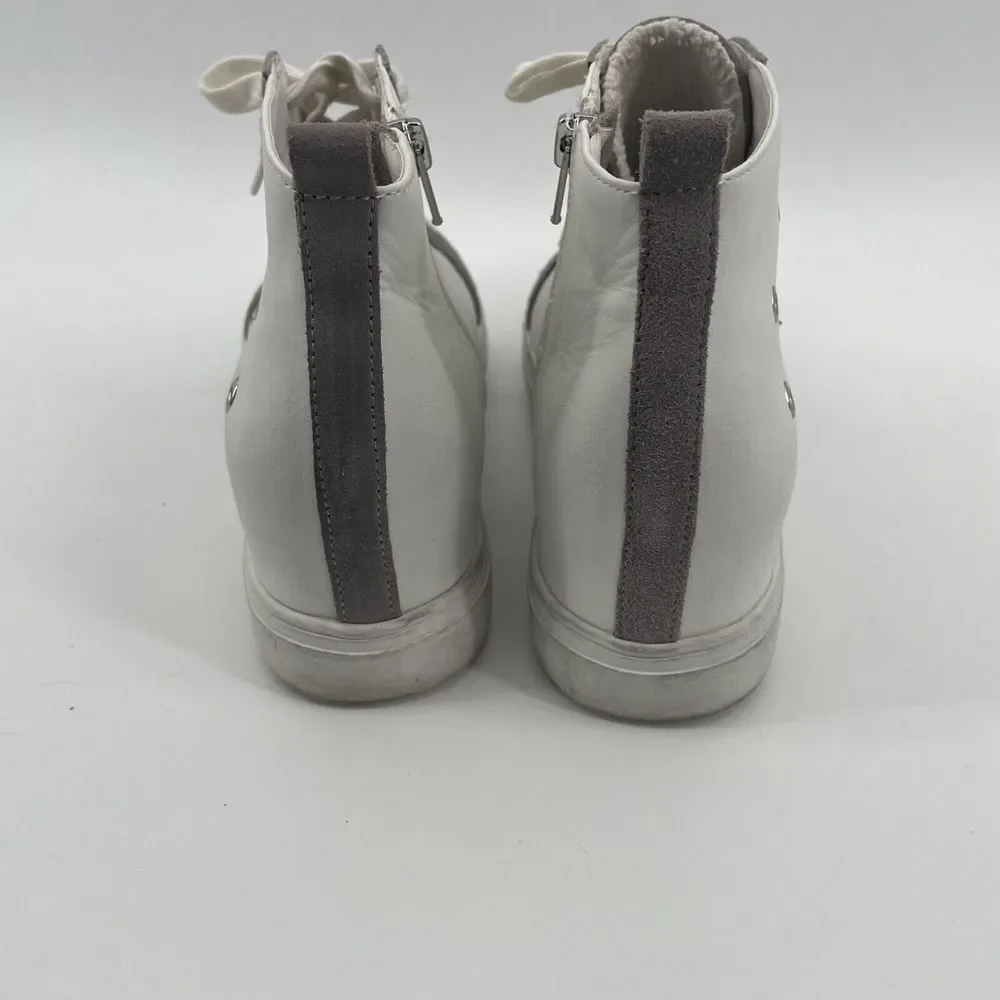 Steve Madden High Top Wedge Sneaker Women's 9 Star‎ Leather Upper Y2K Sabotage
